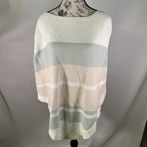 Barefoot Dreams CozyChic Ultra Lite Ocean Breeze Poncho‎ Stripe OS Plus Soft